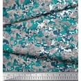 thumbnail image 3 of Soimoi Georgette Viscose Fabric Two Tone With Grey Camouflage Printed Fabric 1 Yard 42 Inch Wide, 3 of 3