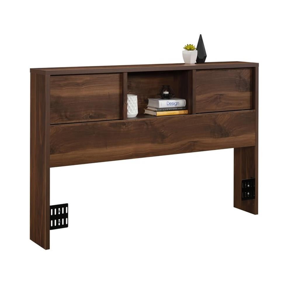 Pemberley Row Engineered Wood Grand Walnut Headboard Rectangular Adjustable Shelves 61.06"W Unassembled