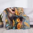 thumbnail image 3 of Naloa Elegant Cute Panda Sunflower Flannel Blankets - Thick and Warm Blanket for Winter, Soft Fuzzy Plush King Blanket for All Seasons40"x30", 3 of 6