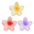 thumbnail image 2 of Pinzas en forma de garra para el pelo de flor de Plumeria hawaiana para mujeres y niñas, pinzas para el pelo con pétalos de colores degradados acrílicos, tocado con horquillas, 2 of 8