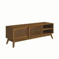 thumbnail image 5 of Roromall Rattan Wood TV Stand Console 59" Modern Entertainment Center Media Storage Cabinet with Sliding Door up to 65 inch TV, 5 of 7