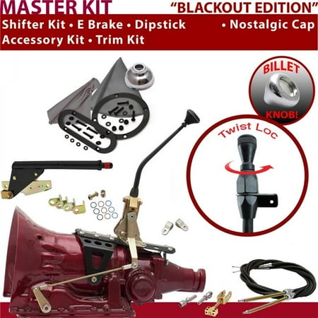 American Shifter C4 Shifter Kit Black 10 in. E Brake Cable Clevis Trim Kit Dipstick for F8191