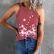 thumbnail image 2 of Tops con estampado de flores sin mangas de ocio con cuello redondo a la moda para mujer Fridja  gh3214, 2 of 5