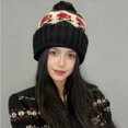 thumbnail image 2 of Knit Hats for Women Double Layer Winter Hat Winter Hats Lined Beanie Elasticity Soft Warm Hat Knit Cuffed Beanie Cute Beanie Stocking Cap Outdoor Sport Daily Beanie for Men Women Black One Size, 2 of 3