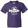 thumbnail image 3 of Inktastic Lucky Fishing Shirt- Fish Youth T-Shirt, 3 of 5
