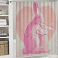 thumbnail image 6 of JEUXUS Cute Mother Kangaroo with Her Child Animals Bathroom Shower Curtain Set with Hooks White, 6 of 7