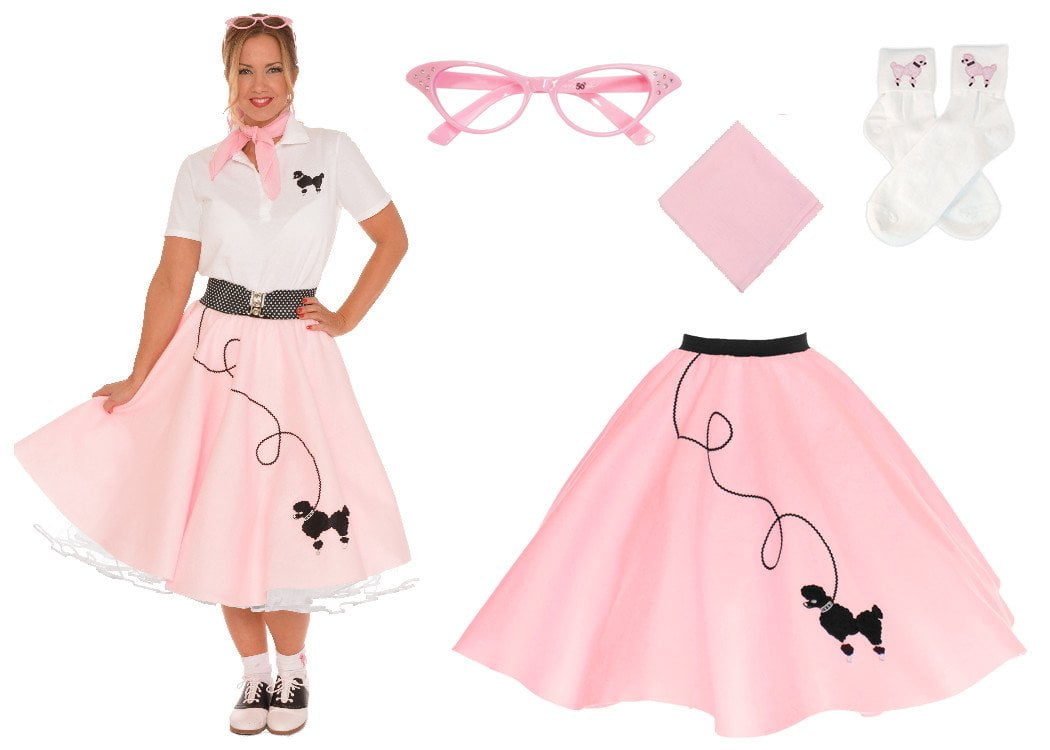 Light Pink FELT 50's Poodle Skirt Adult SiZe Small Waist 25"-35" Length 25" 