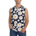 thumbnail image 1 of Fotbe Daisy Floral Men's Camiseta sin Mangas Estampada para Hombres, Playera Casual para Gimnasio, Entrenamiento, Playa-3X-Large, 1 of 7
