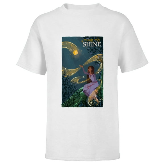 Disney Wish Asha and Star Time to Shine - Short Sleeve T-Shirt for Kids - Customized-White
