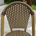 thumbnail image 7 of PURPLE LEAF Dining Chair Set of 2 Outdoor Dining Chairs French Hand-Woven Wicker Bamboo Print Finish Armless Chairs for Patio Porch Garden Indoor, Coffee, 7 of 7