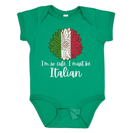 

Inktastic I m So Cute I Must Be Italian Sunflower Italy Flag Gift Baby Boy or Baby Girl Bodysuit