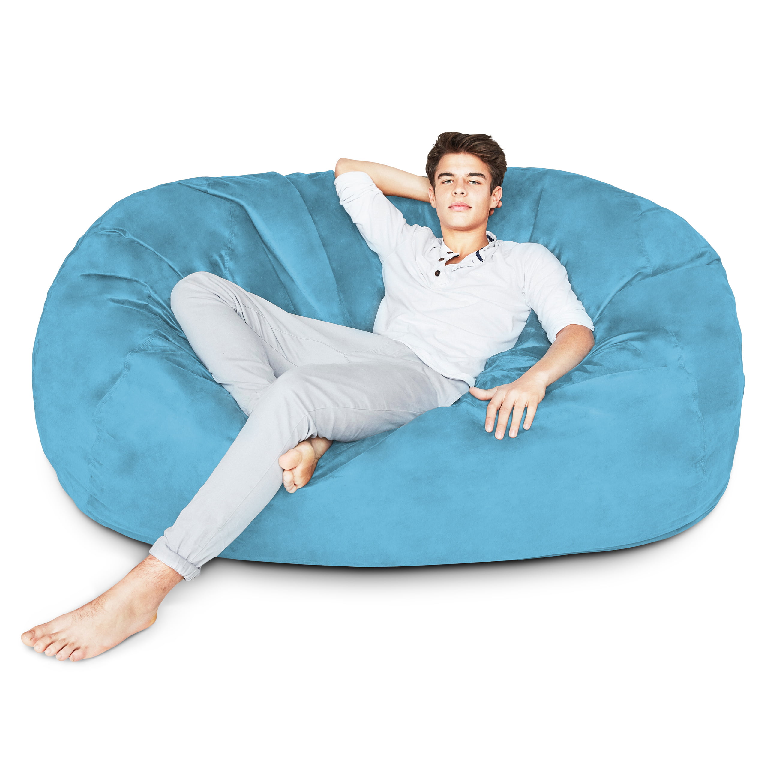 Lumaland Luxury 6-Foot Bean Bag Chair with Microsuede ...