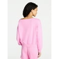 thumbnail image 3 of No Boundaries Off-the-Shoulder Sweatshirt with Long Sleeves, Women’s XXS-XXL, 3 of 5