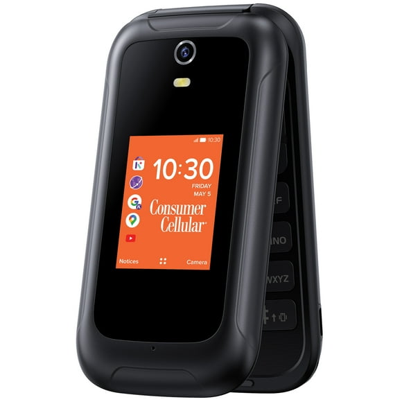 Consumer Cellular Iris, 8GB, Black - Flip Phone