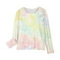 thumbnail image 6 of Girls Graphic T shirt Long Sleeve Tie Dye Shirts Cute Crewnecks Tops Dressy Casual Blouses Clothes Multicolor B 3 Years, 6 of 6