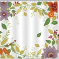 thumbnail image 1 of Whimsical Floral Shower Curtain - Colorful Flowers & Leaves Design, 1 of 4