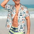 thumbnail image 5 of KLL Men's Hawaiian Shirt Short Sleeve Button Down Beach Shirts-Eiffel Tower, 5 of 5