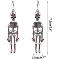 thumbnail image 5 of Pendientes de Halloween para mujer, pendientes largos de estilo gótico con diseño de esqueleto, de Halloween, dorados, 5 of 5