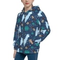 thumbnail image 2 of Naloa Alpaca Astronaut in Space Teenage Zipper Hoodie, Long Sleeve Zip Up Hoodies Casual Jackets Tops for 7-12 Years-Small, 2 of 6