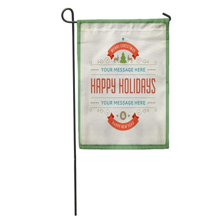 LADDKE Green Merry Christmas Happy New Year Message Holidays Wish Red Garden Flag Decorative Flag House Banner 12x18 (Happy New Year Best Wishes Messages)