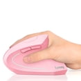 thumbnail image 1 of Mouse ergonómico vertical inalámbrico Lekvey rosa 12,7 x 7,6 x 6,4 cm, 1 of 9
