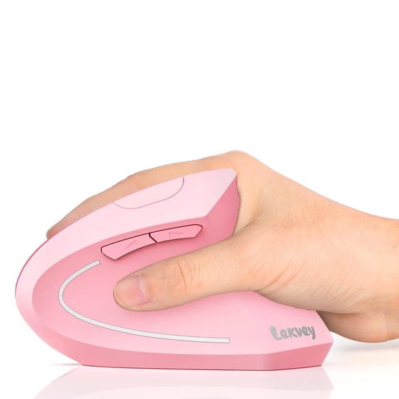 Mouse ergonómico vertical inalámbrico Lekvey rosa 12,7 x 7,6 x 6,4 cm