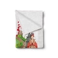 thumbnail image 2 of Vintage China Soft Flannel Fleece Blanket, Vintage Style Chinese Attributes of Phoenix Dress Lotus Flower Dragon Palace, Cozy Plush for Indoor and Outdoor Use, 50" x 70", Multicolor, by Ambesonne, 2 of 5
