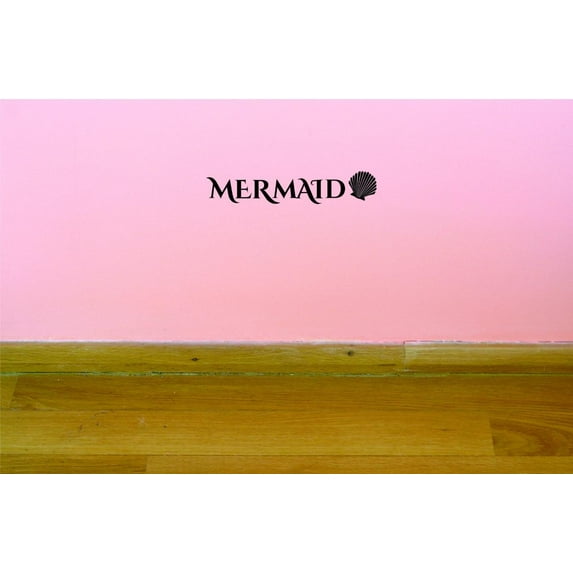 Custom Decals Mermaids Wall Art Size: 12 X 30 Inches Color: Black