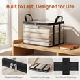 thumbnail image 2 of 2026 New Large Clear Thick Plastic Storage Box With Hinged Lid - Heavy Duty Foldable Organizer Bag, Thick Clear Storage Bin with Sturdy Handles for Home Organization, 2 of 9