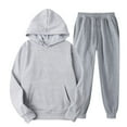 thumbnail image 2 of Womens 2 Piece Outfits Lounge Hoodie Sweatsuit Sets Plus Size Fall Fashion Clothes Airport Travel Pants Tracksuits Light Gray XL, 2 of 3