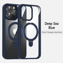 For iPhone 11 Case with Magnetic Invisible Stand Compatible with MagSafe Transparent Matte iPhone 11 Phone Case  with Ring Holder for Shockproof Protective Phone Case,  Royalblue