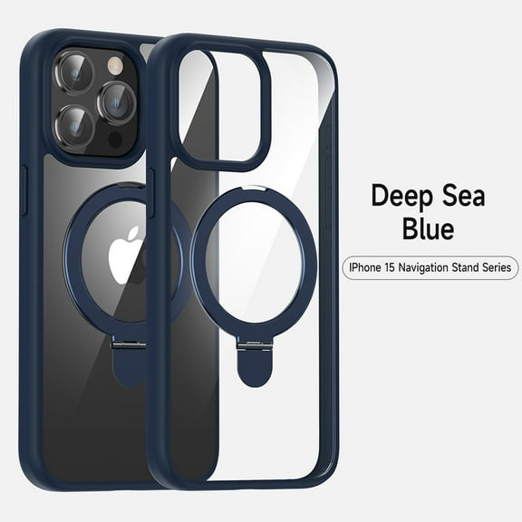 For iPhone 15 Pro Case with Invisible Ring Stand Translucent iPhone 15 Pro Phone Case[Hidden Kickstand] Raised Edges Protection[Military-Grade Drop Protection][Great Grip Feeling], Royalblue