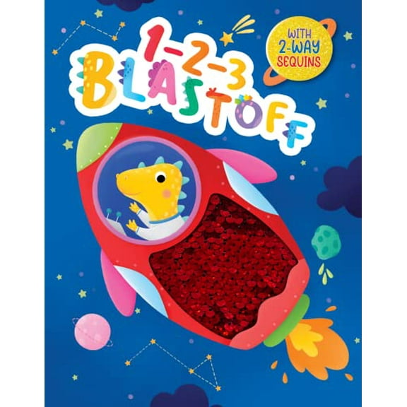 Pre-Owned 1-2-3 Blastoff - Children's Touch and Feel Storybook with 2-Way Sequins - Sensory Board Book Paperback
