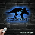 thumbnail image 3 of Craftnamesign Custom Mom Baby Triceratops Dinosaur Metal Wall Art, Dinosaur Lover Name Sign, 3 of 5