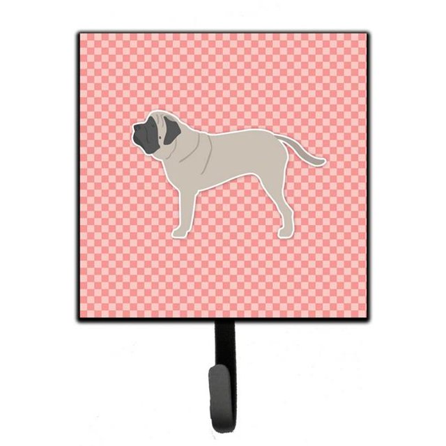 English Mastiff Checkerboard Pink Leash or Key Holder
