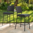 thumbnail image 2 of Jopath 29" Set of 2 Outdoor PE Rattan Armless Barstool for Garden Outdoor Patio Deck Balcony Dark Brown, 2 of 9