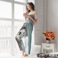 thumbnail image 4 of Uemuo Funny Cat Pattern Women's Wide Leg Palazzo Lounge Pants with Pockets Light Weight Loose Comfy Casual Pajama Pants-Large, 4 of 9