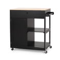 thumbnail image 2 of Yesfashion Rolling Kitchen Island,Mobile Kitchen Island with Wheels,2 Shelves,Long Drawer,Rubber Wood Countertop,Door Cabinet,Towel Rack,Mobile Kitchen Storage Islands, 2 of 10