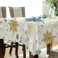 thumbnail image 3 of Snowflakes Rectangle Tablecloth Waterproof Polyester Table Clothative Stain Resistant & Wrinkle Resistant Washable Table Cover for Dining Table/Party/Camping 60x90 Inch Decor Gift, 3 of 7