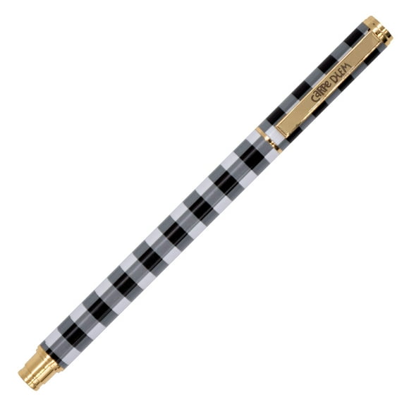Pukka Pad, Carpe Diem Metal Pens with Gel Ink in Chic Packaging - Perfectly Weighted with Smooth, Precise Black Ink - Removable Cap and Gold Details – Buffalo Check