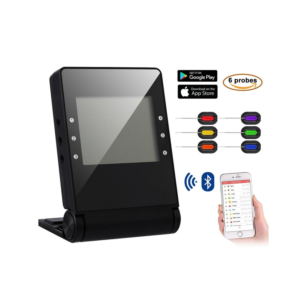 6 Channel 6 Probes Easy BBQ Professional Bluetooth Smart Wireless BBQ