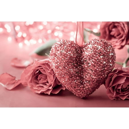 Image of ABPHOTO Polyester Photography Backdrops Valentine s Day Photo Props Romantic Rose Wallpaper Background 7x5ft