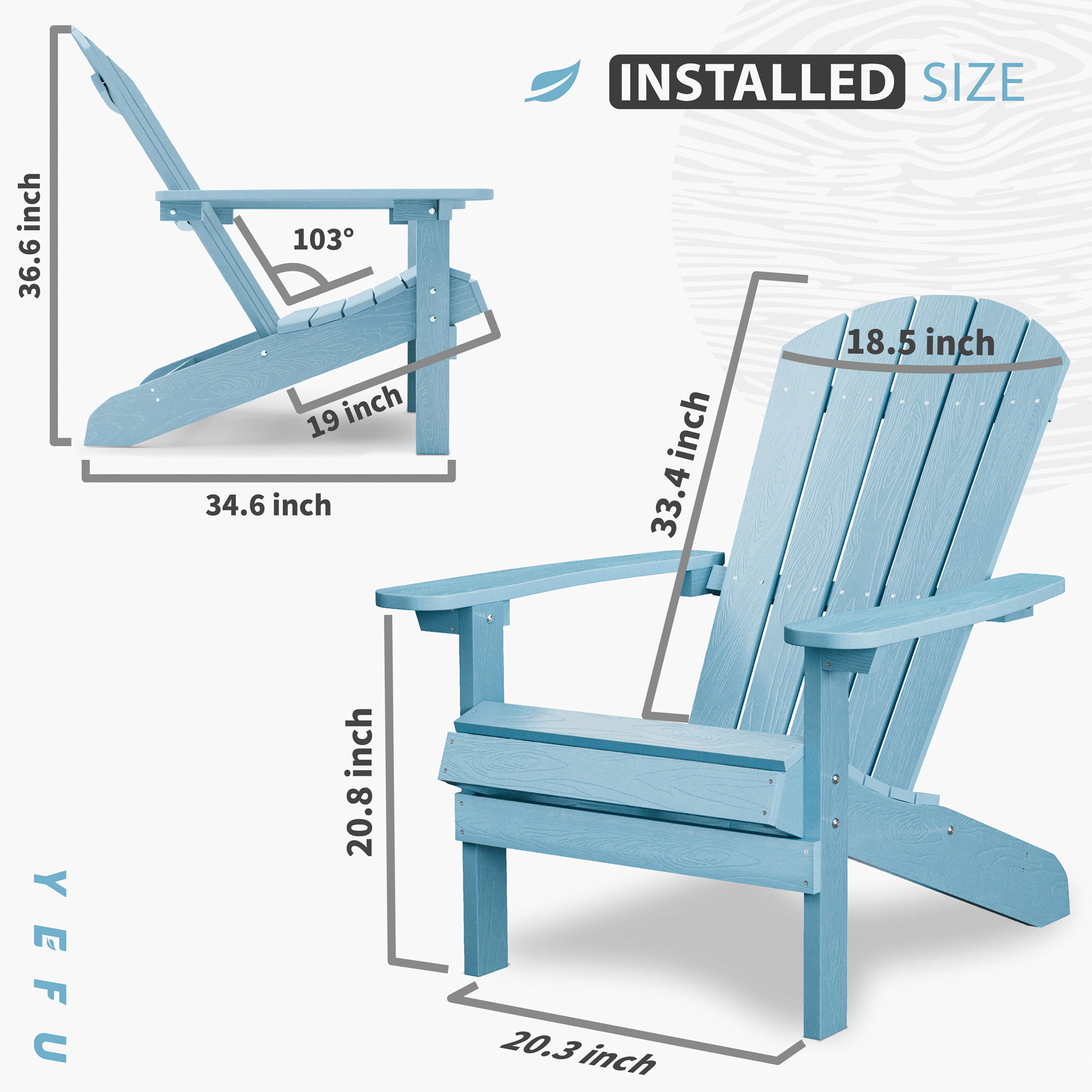 YEFU Plastic Adirondack Chairs Weather Resistant, Looks Exactly