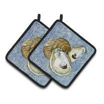 Caroline's Treasures 8152PTHD Oyster Pair of Pot Holders, 7.5HX7.5W, multicolor