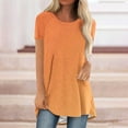 thumbnail image 2 of QLEICOM Womens Plus Size Tops Gradient Color Short Sleeve Summer T-Shirts Curved Hem Casual Fashion Shirts Orange XXL, US Size:12, 2 of 3