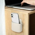 thumbnail image 5 of 2 Pack Remote Holders Wall Mount Hole Free, Self-Adhesive Storage Box, Pen Holder Remote Control Holder for Home, Office, School Supply, White, 5 of 7