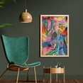 thumbnail image 2 of Abstract Wall Art with Frame, Retro Background Graphic Composition in Watercolors Creative Illustration, Printed Fabric Poster for Bathroom Living Room, 23" x 35", Multicolor, by Ambesonne, 2 of 2