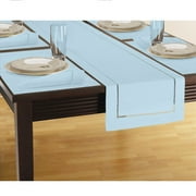 Home Trends Hemstitched Runner and Placemat Set, Blue Crystal