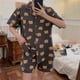 thumbnail image 1 of Pijama de verano de manga corta para mujer, suelto y lindo para niña, el cárdigan Love se puede usar al aire libre, conjunto de dos piezas de verano, 1 of 6