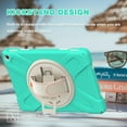 thumbnail image 4 of New Fire HD 10 11th Gen 2021 Case with Soft Screen Protector, Cover for Kindle Fire HD 10 Plus 2021, Allytech Shockproof Hand Strap Kickstand Shoulder Strap Case with Pen Holder, Mint, 4 of 7